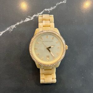 Michael Kors Cream Watch with Crystal Accents